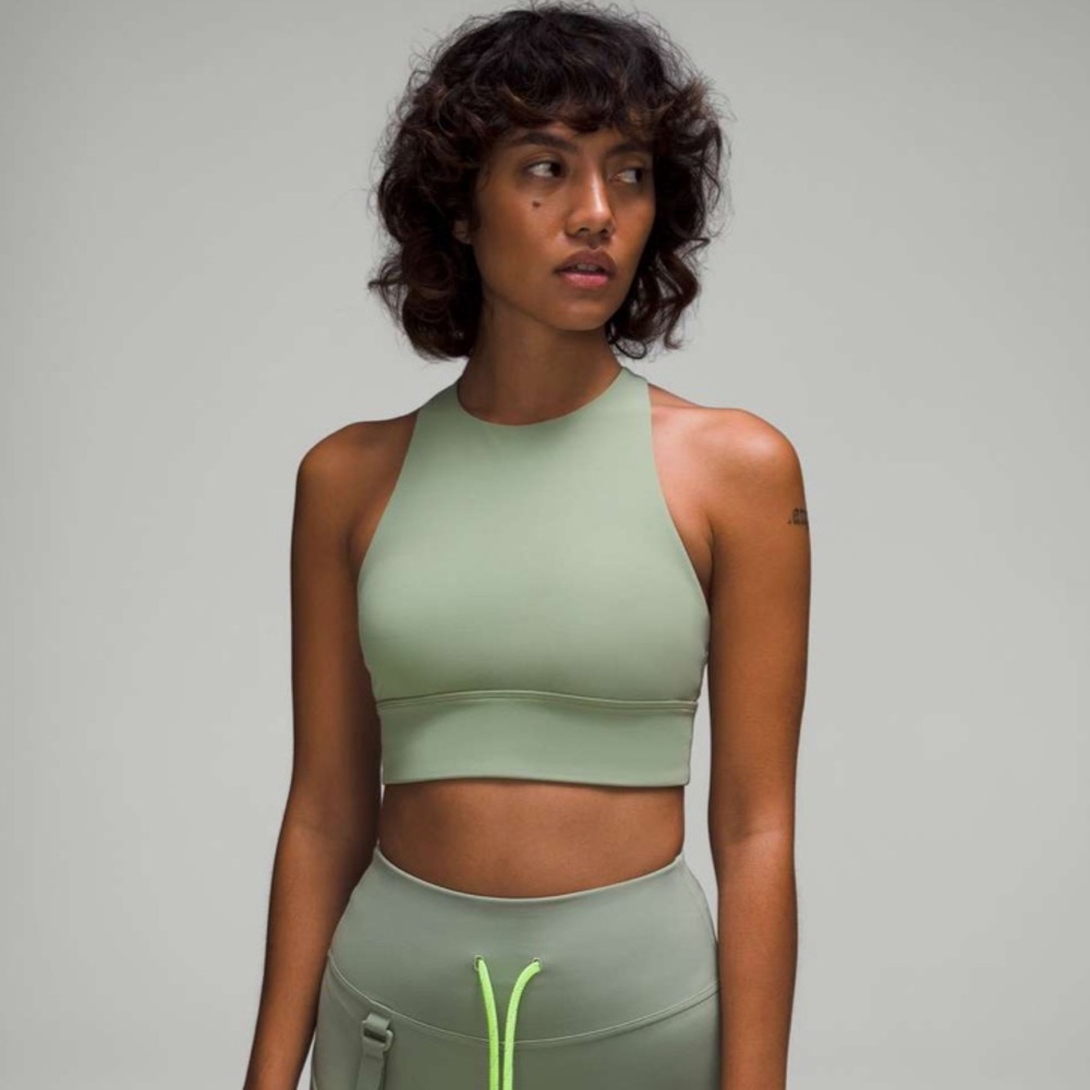 lululemon athletica energy Laurel Green long line high neck tough bra